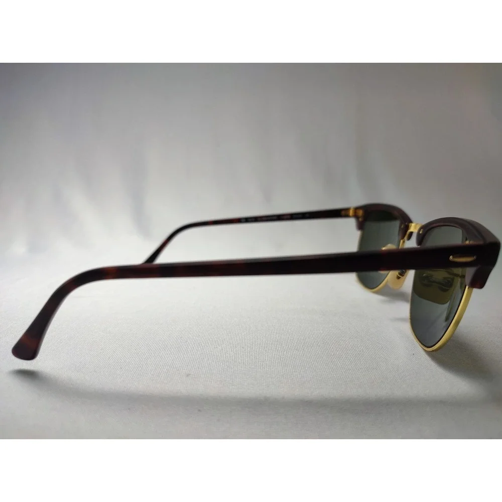 Ray-Ban RB3016 Clubmaster 51mm Tortoise Gold Green Lens Sunglasses